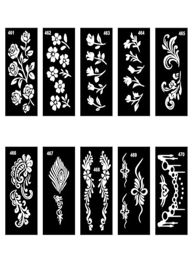 Komstec Elegant Mehndi Design Stencil Stickers Combo for Bride and Bridesmaid Celebration - Image 1